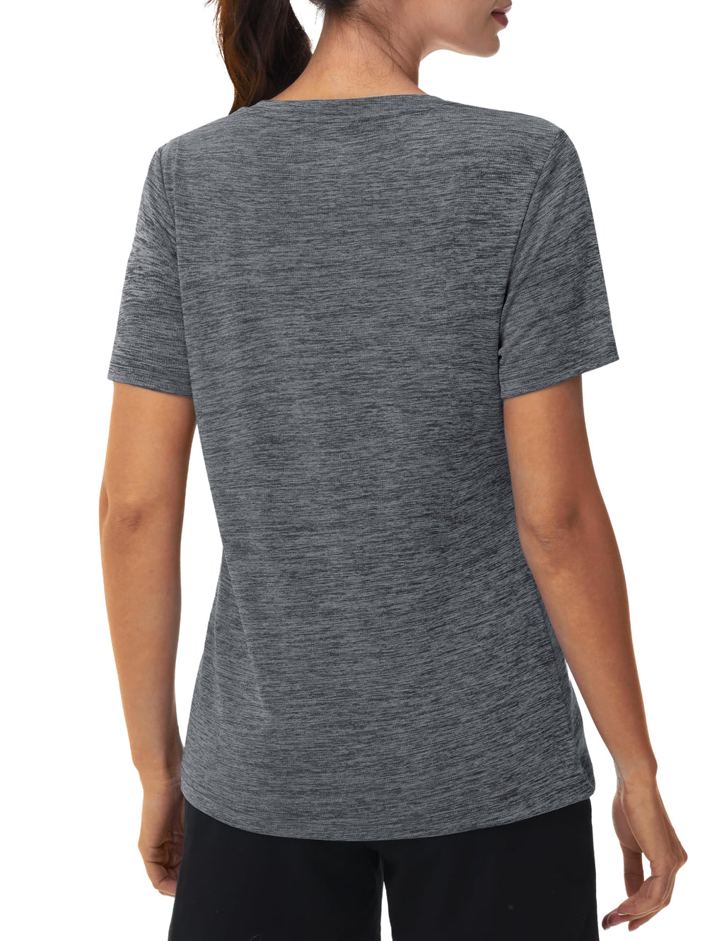 MAGCOMSEN Workout Tops for Women UPF 50+ Quick Dry Short Sleeve Sun Protection V-Neck Shirts Lightweight Hiking T Shirts