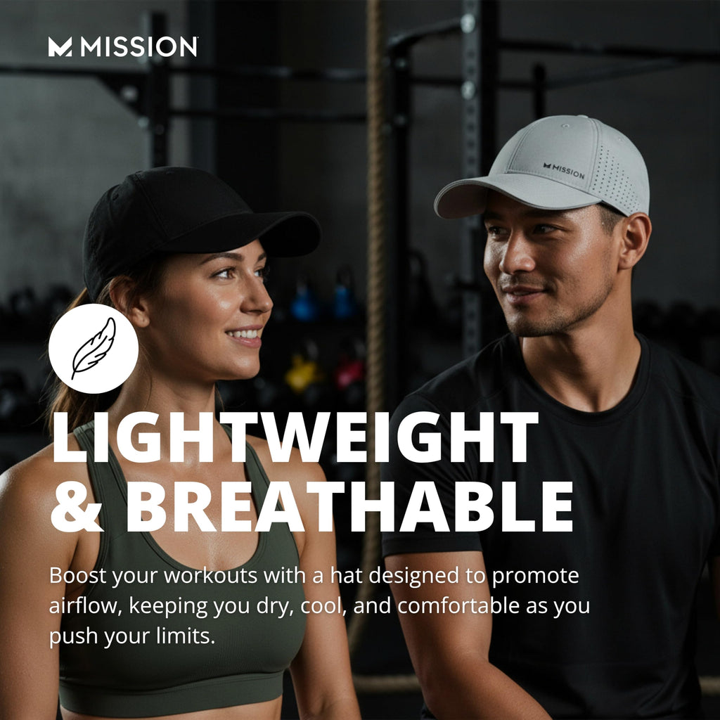MISSION Cooling Vented Performance Hat Unisex Cap for Workouts, Golf & Running, Sweat & Water Activated Technology
