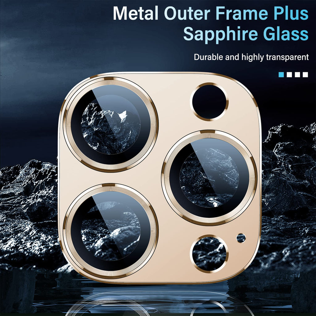 Uyiton Compatible with iPhone 17 Camera Lens Protector - [Not Easy to Break][Strong Adsorption][Case-Friendly] Metal Tempered Glass Rear Camera Screen Cover - Black