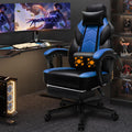 Shintenchi Gaming Chair,Video Game Chair with footrest and Massage Lumbar Support,Height Adjustable Game Chair with 360°Swivel Seat Ergonomic Computer Chair with Headrest for Office or Gaming(Blue)