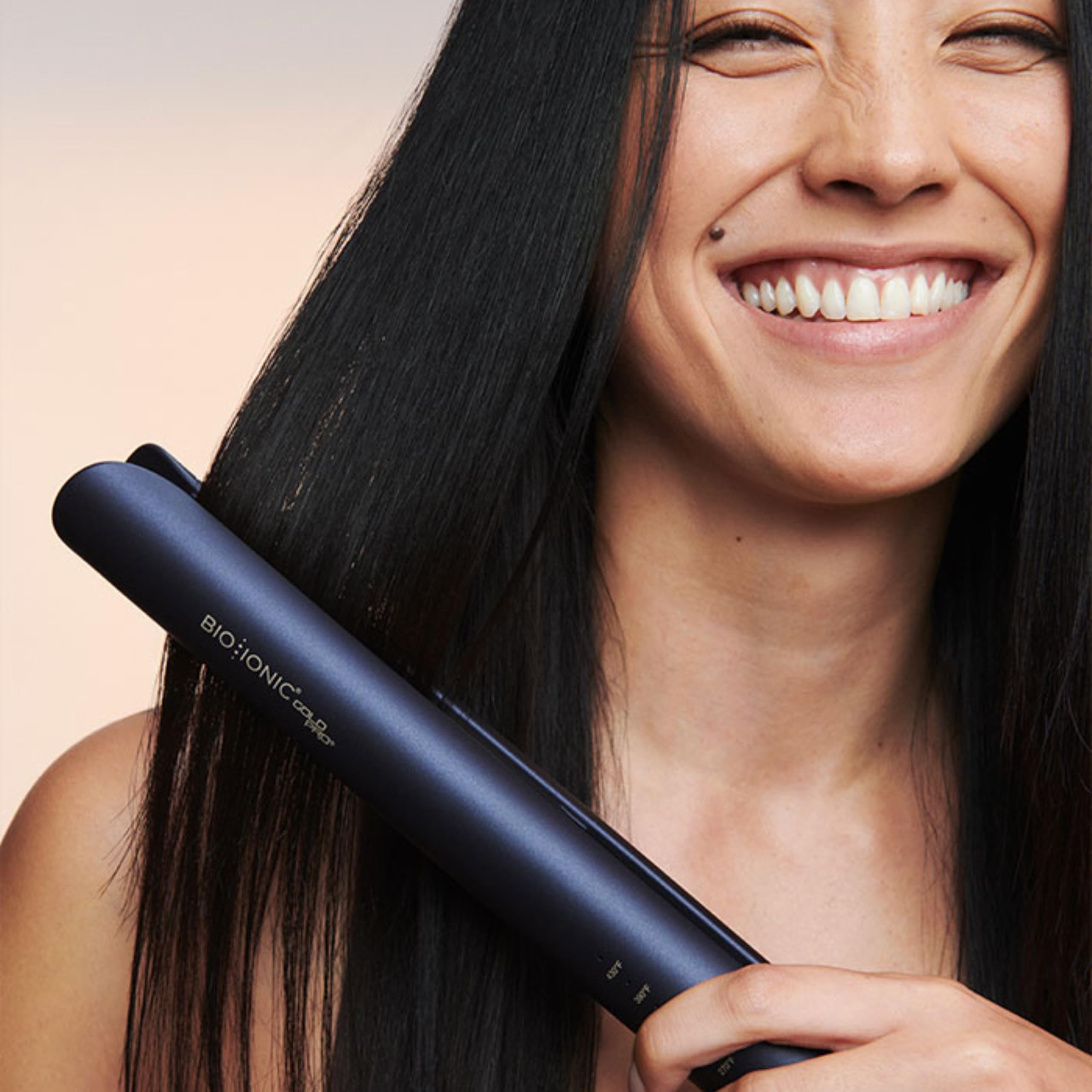 Bio Ionic GoldPro Hair Straightener, Blue, Moisturizing Heat Technology & 24K Gold MX, Hair Straightening Iron for Sleek Styles & Flat Iron Curls, 40% Longer Plates, Adjustable Heat