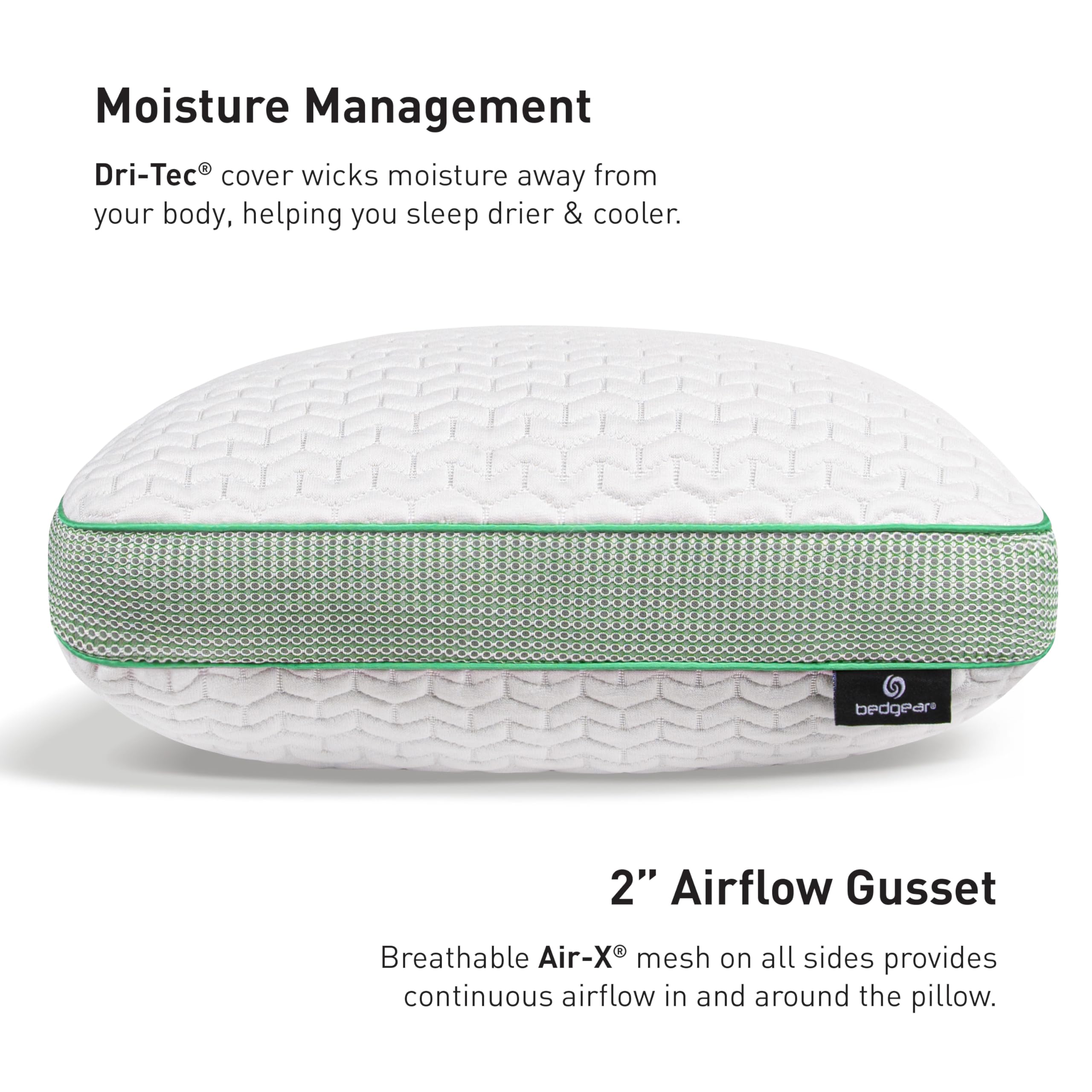 Bedgear Balance 1.0 Performance Pillow, Medium Support Bed Pillow for All Sleep Positions | Boost Blend Fill with Responsive Comfort & Air-X Mesh Ventilation | Washable Hypoallergenic Pillow