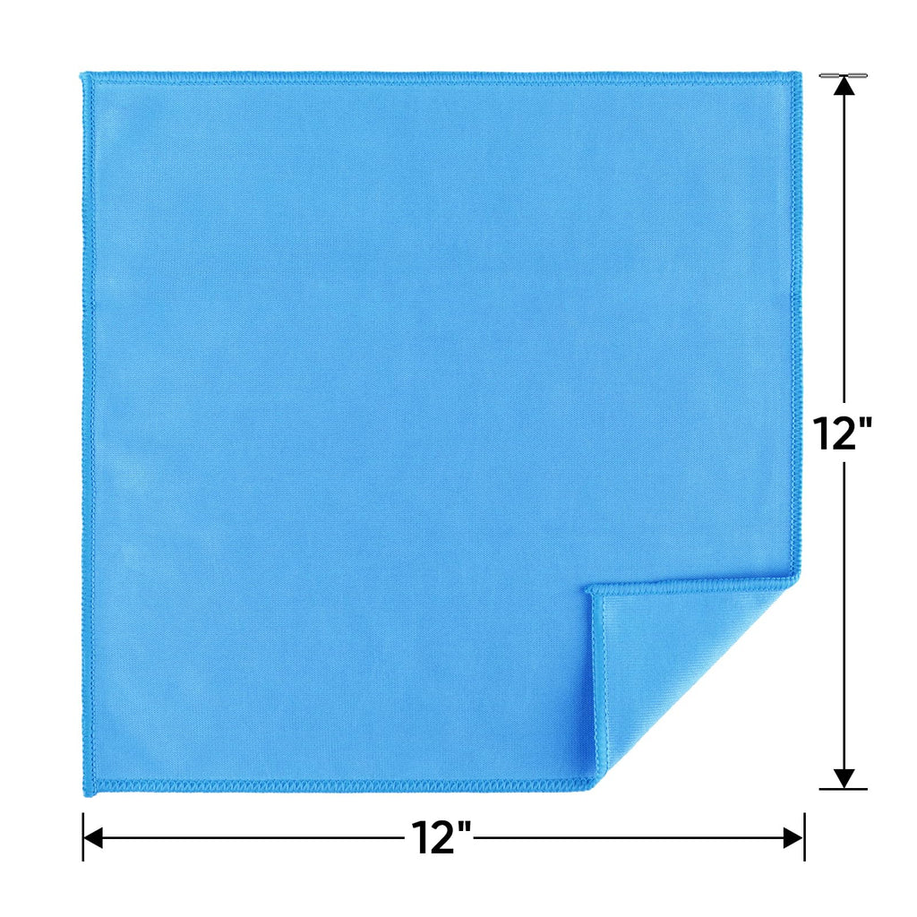 HOMEXCEL Microfiber Glass Cleaning Cloths 6 PK, Lint Free Streak Free, Reusable Microfiber Magic Cleaning Cloth for Cleaning Windows, Glasses, Mirrors, Screens, Stainless Steel, and More, Blue-14”×16”