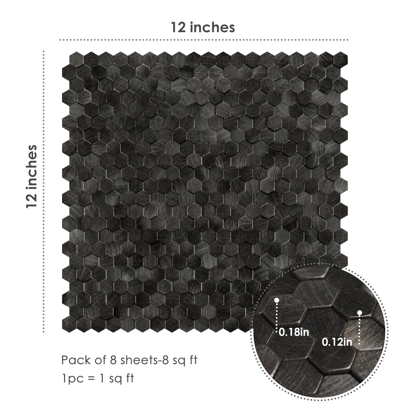 STICKGOO Peel and Stick Backsplash Tiles, Stick on Mosaic Self Adhesive Tiles, 3D Hexagon Backsplash for Kitchen Bathroom Fireplace Vanity (8PCS, Copper)