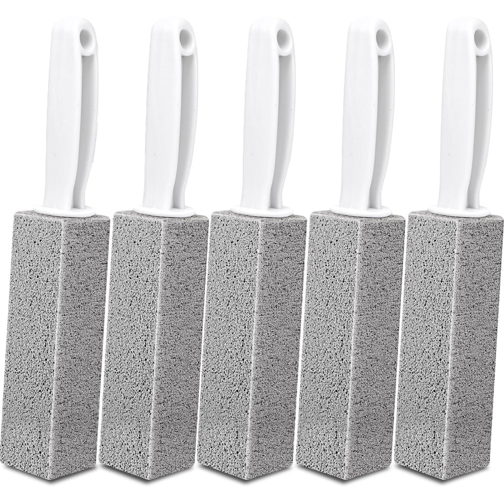 AZEN 5 Pack Pumice Stone for Cleaning, Pumie Scouring Stick with Handle, Pumice Stone Toilet Bowl Cleaner, Hard Water Stain Remover for Toilet, Bathroom, Kitchen Sink, Grill