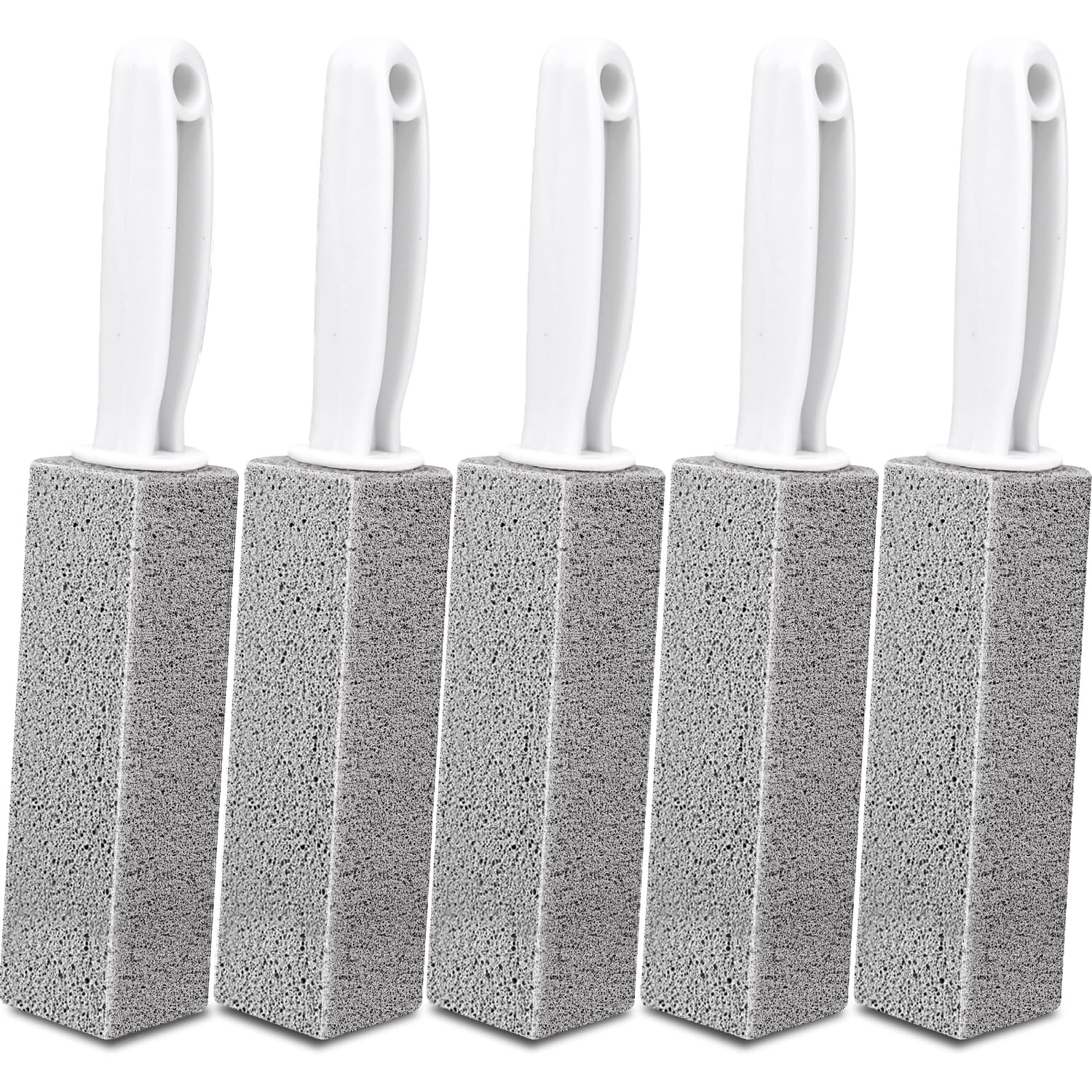 AZEN 5 Pack Pumice Stone for Cleaning, Pumie Scouring Stick with Handle, Pumice Stone Toilet Bowl Cleaner, Hard Water Stain Remover for Toilet, Bathroom, Kitchen Sink, Grill