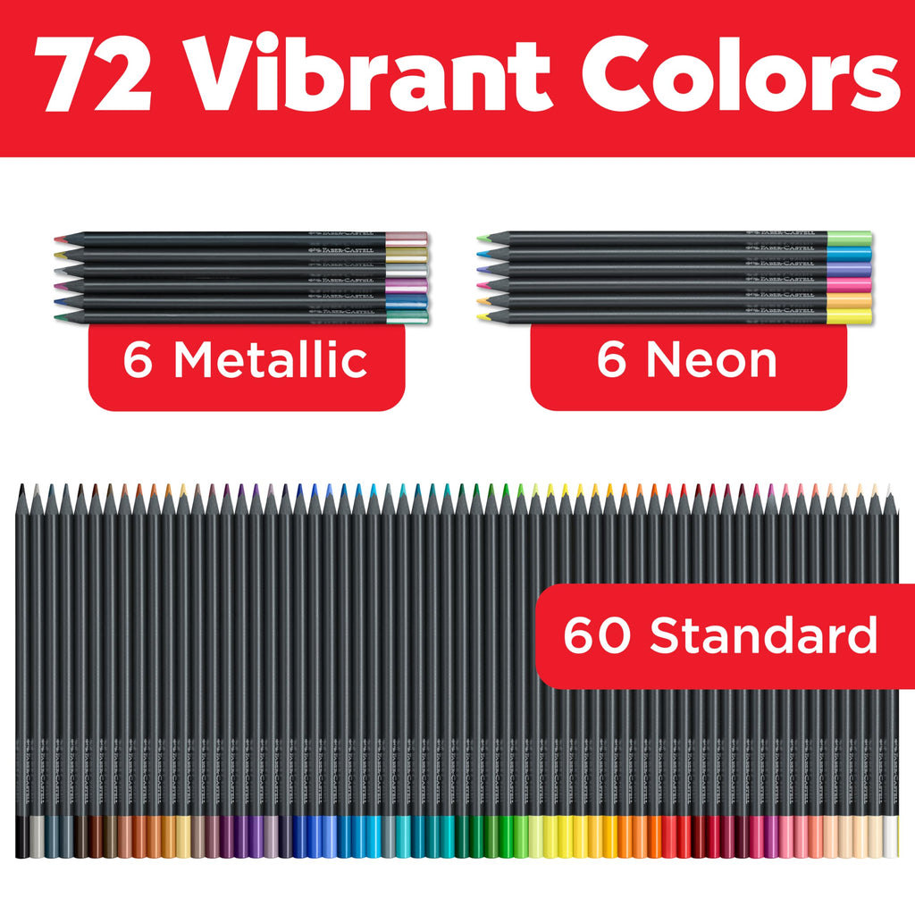 Faber-Castell Black Edition Colored Pencils| Great Back to School Art Supplies | Classic (12 Count)