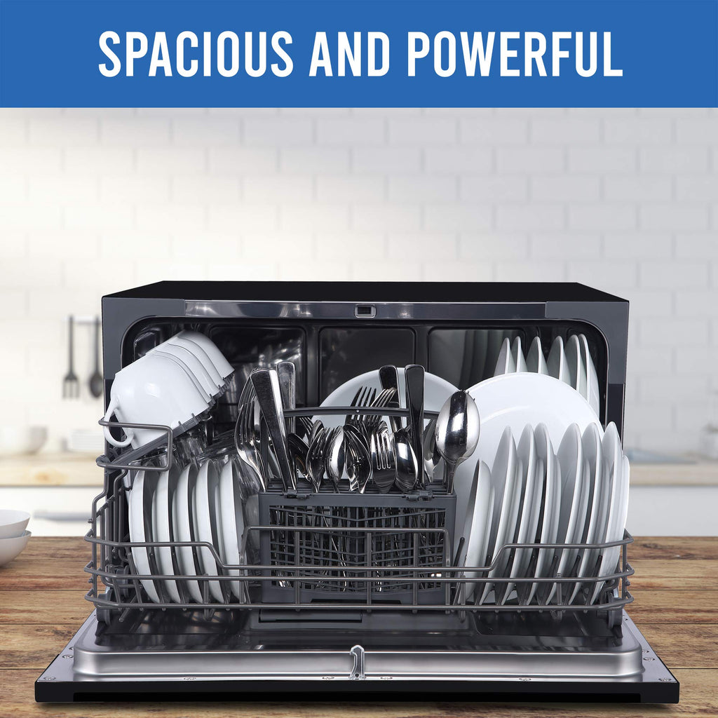 Farberware Compact 6-Place Setting Dishwasher - Portable Mini Countertop Dishwasher with 7 Wash Programs - Perfect for Small Spaces Like Apartment, Dorm, Boat, Camper/RV