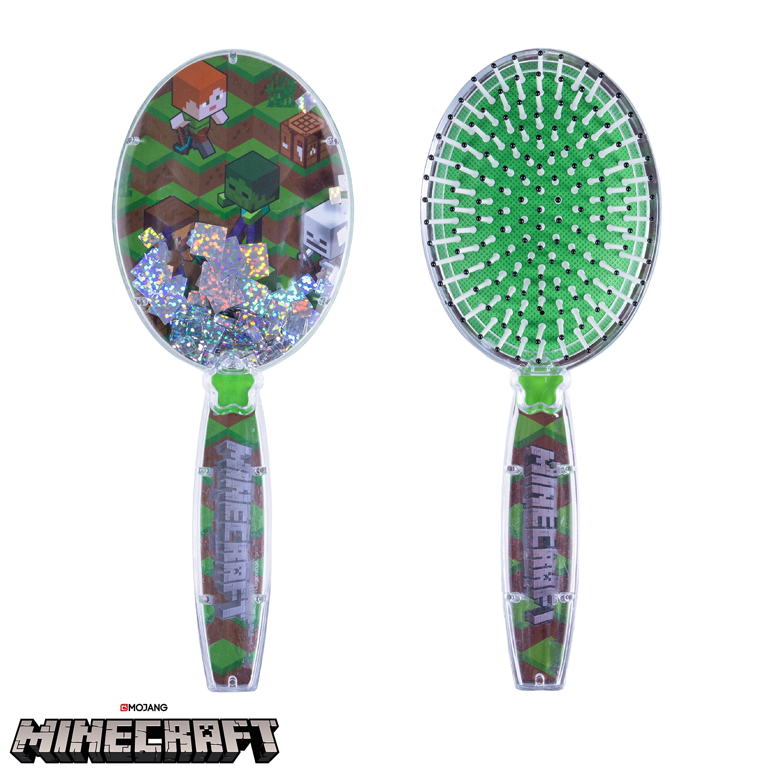 CoComelon Hair Brush with Magical Sparkling Stars Confetti HairBrush, Green - Kids Hair Brush Ages 3+