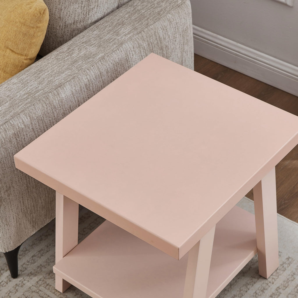 Roundhill Furniture Athens Contemporary Replicated Wood Shelf End Table in Black Finish