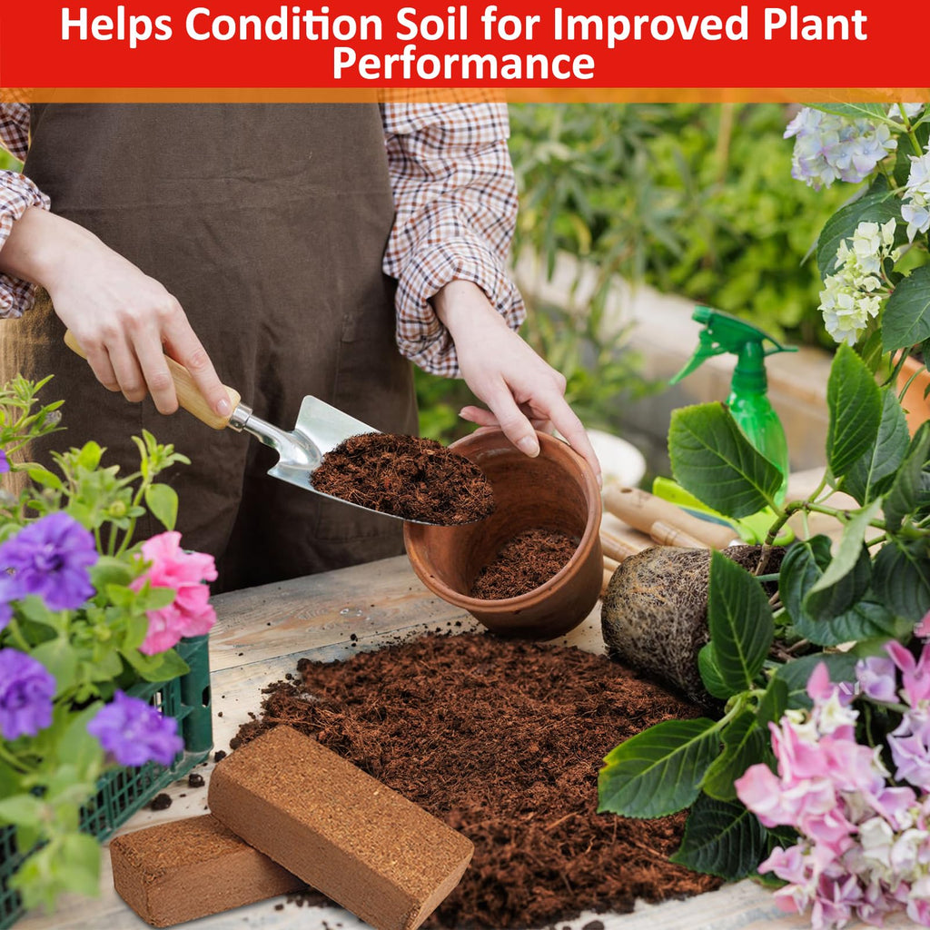 Legigo 2 Pack Premium Coco Coir Brick for Plants- 100% Organic Compressed Coconut Coir Bricks Starting Mix, Coco Coir Fiber Coconut Husk for Planting, Gardening, Potting Soil Substrate, Herbs