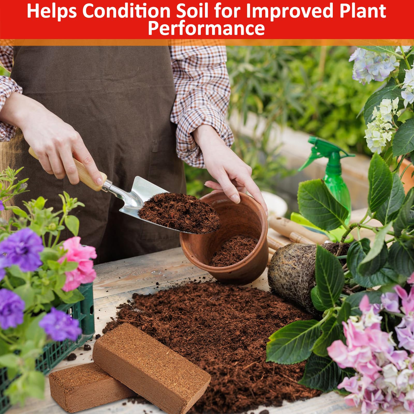 Legigo 2 Pack Premium Coco Coir Brick for Plants- 100% Organic Compressed Coconut Coir Bricks Starting Mix, Coco Coir Fiber Coconut Husk for Planting, Gardening, Potting Soil Substrate, Herbs
