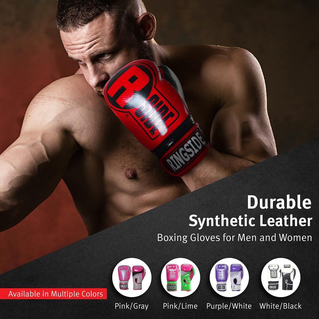 Ringside Apex Bag Gloves, IMF-Tech Boxing Gloves with Secure Wrist Support, Synthetic Boxing Gloves for Men and Women