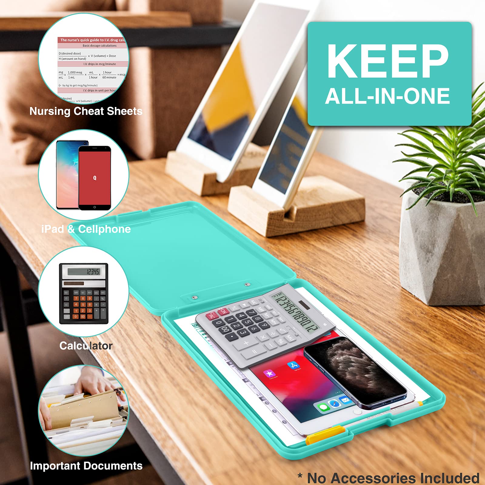 Sooez Clipboard with Storage, Plastic Storage Clipboards with Low Profile Clip, Nursing Clip Boards Foldable, Hanging Clipboard Case for Work, Teacher, Classroom Must Haves, Office School Supplies