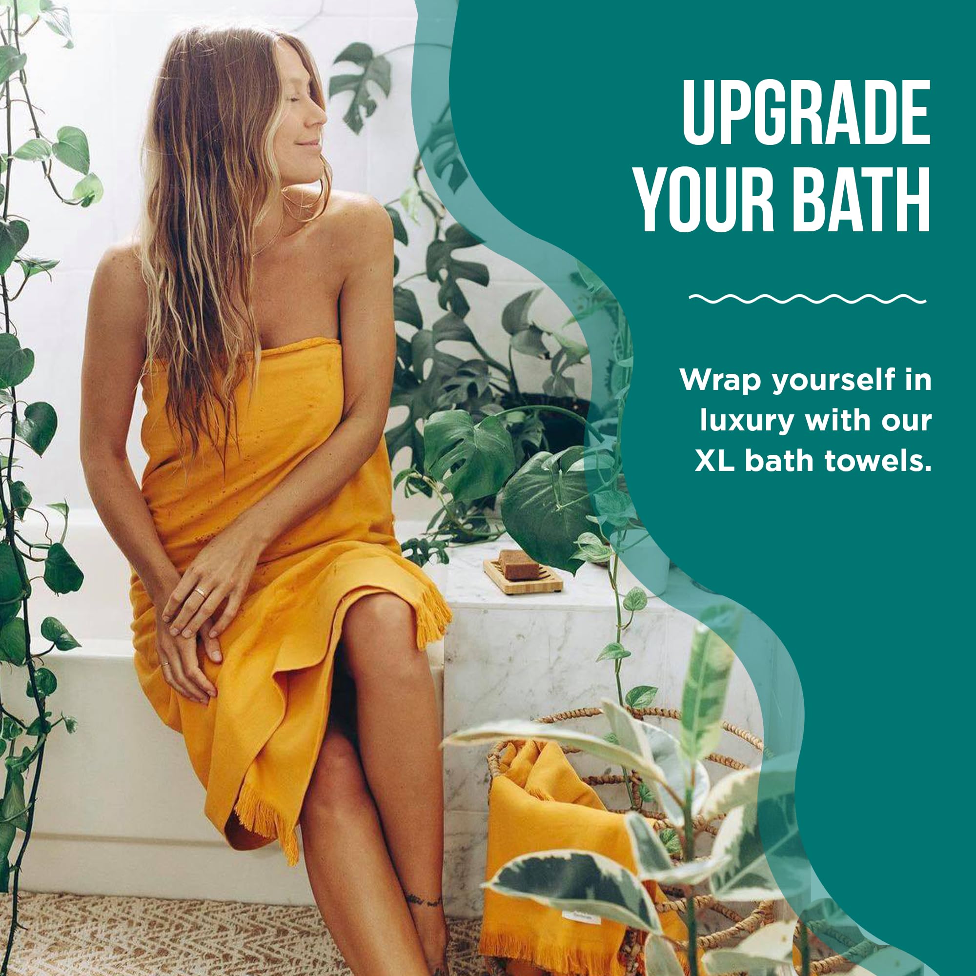 Sand Cloud Turkish Bath Towels Bundle for Bathroom, Set of 4 (Classic Black) - Large Size - 100% Certified Organic Cotton Yarn is Lightweight, Soft & Absorbent - Premium Bath Towels Dry Faster