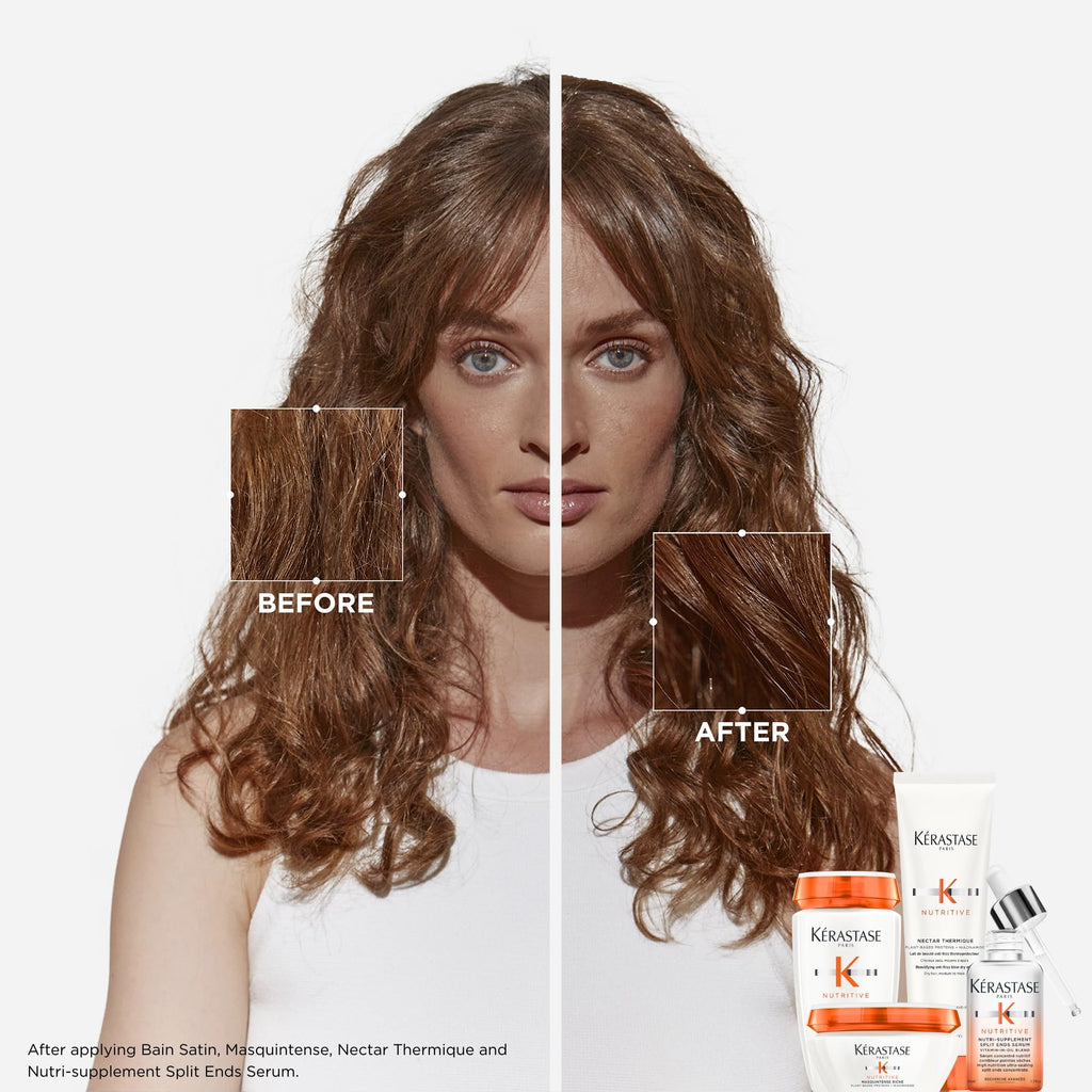 Kerastase Nectar Thermique Heat Protecting Cream - Anti-Frizz, Softness & Shine, Heat Protection, With Niacinamide, For Medium to Thick Dry Hair