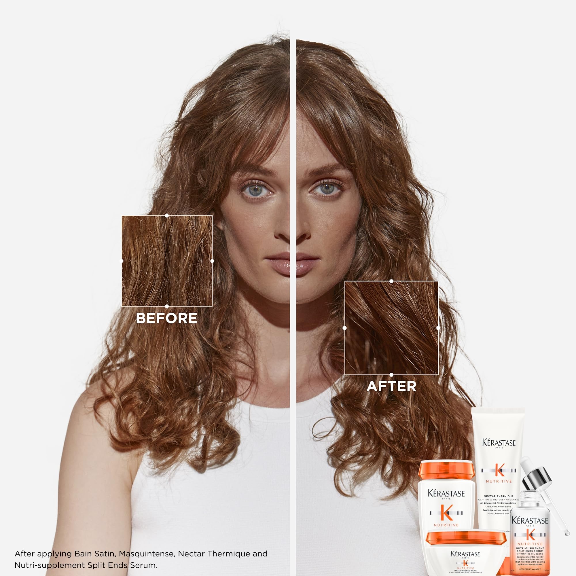 Kerastase Nectar Thermique Heat Protecting Cream - Anti-Frizz, Softness & Shine, Heat Protection, With Niacinamide, For Medium to Thick Dry Hair