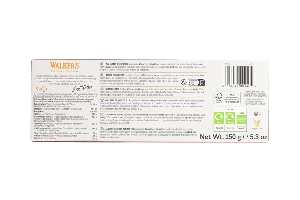 Walkers Pure Butter Shortbread, Rounds, 5.3 oz