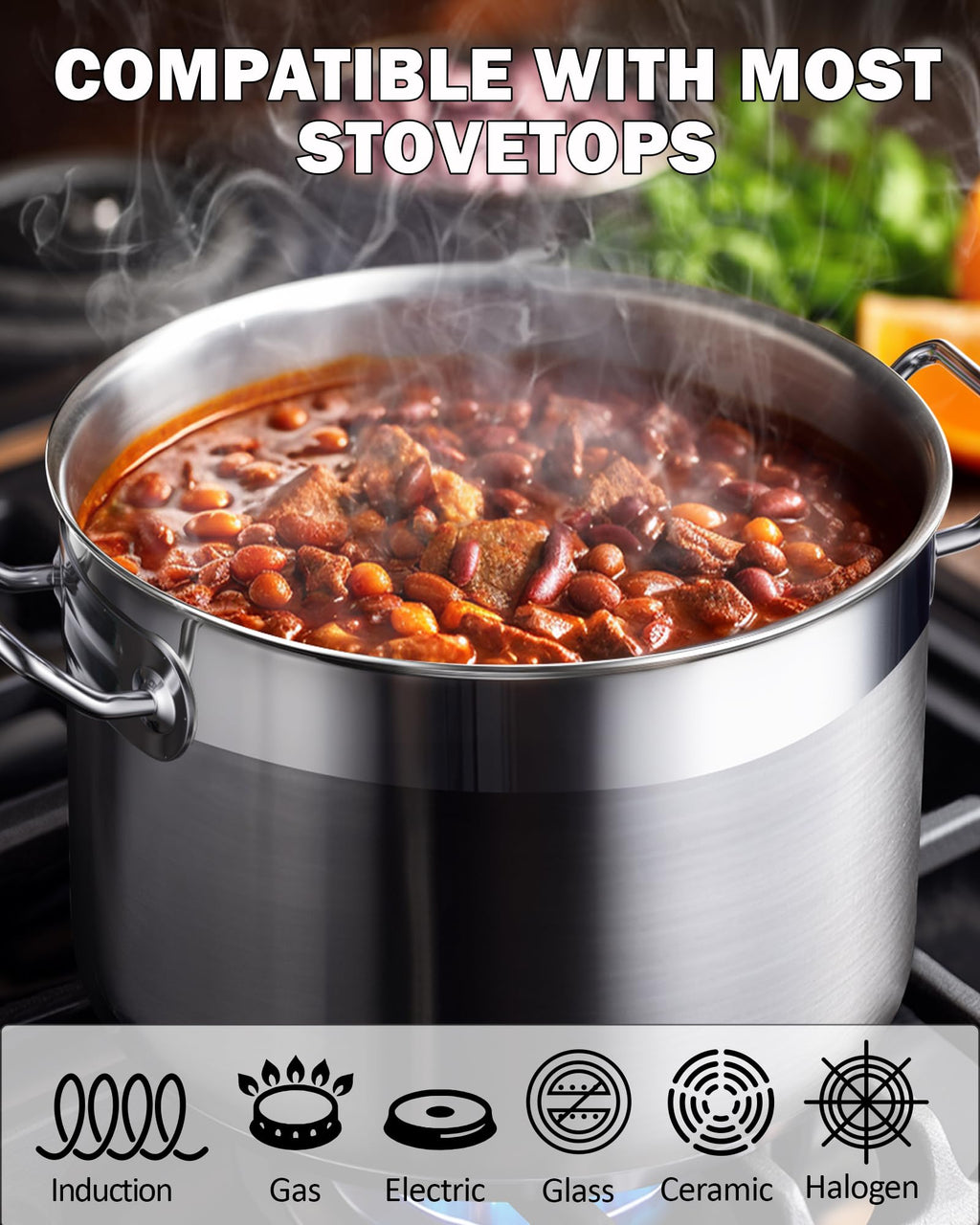 Cooks Standard Professional 6 Quart Stock Pot with Lid, Stainless Steel Dutch Oven Pot