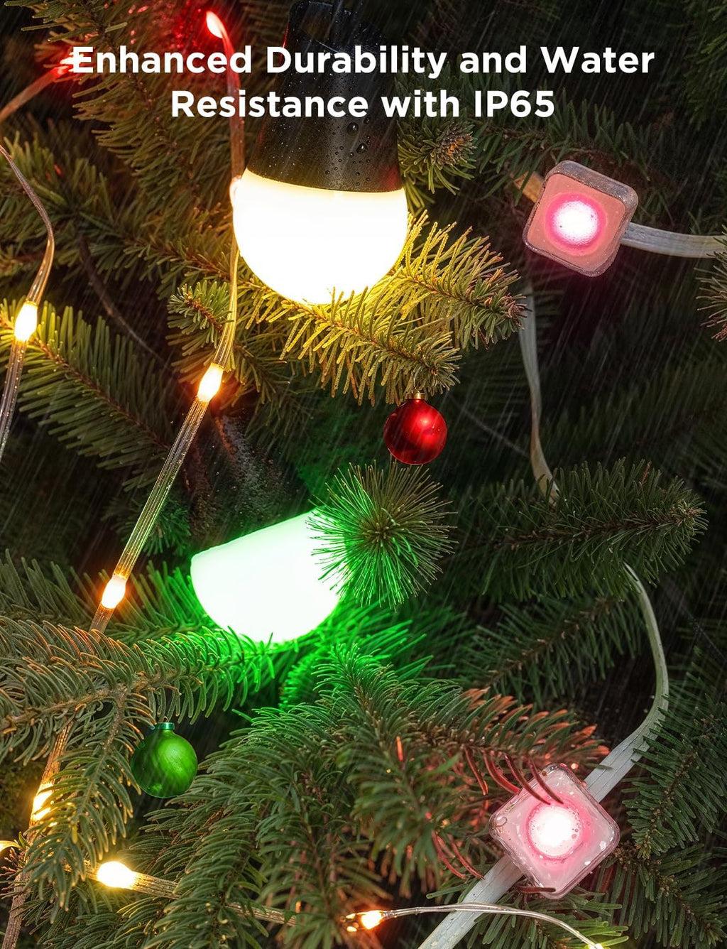 Govee Christmas Lights Set, 100ft Permanent Outdoor Lights, 96ft String Lights,4.9×6.6ft Curtain Light for Christmas Decorations, Works with Alexa, Google Assistant, IP65 Waterproof, Christmas Gifts