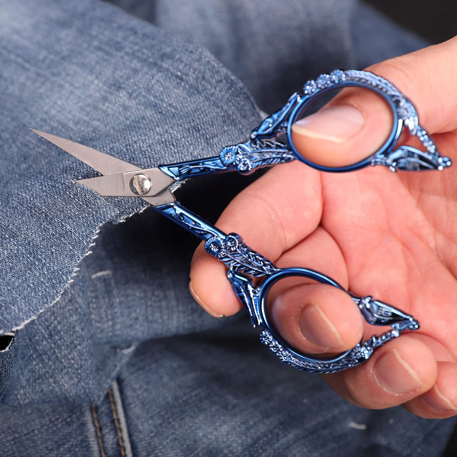 YOUGUOM Small Craft Scissors, Little Travel Sharp Embroidery Scissors All Purpose, Straight Tips Mini Sewing Shears, Precision Detail Thread Cutting Snips