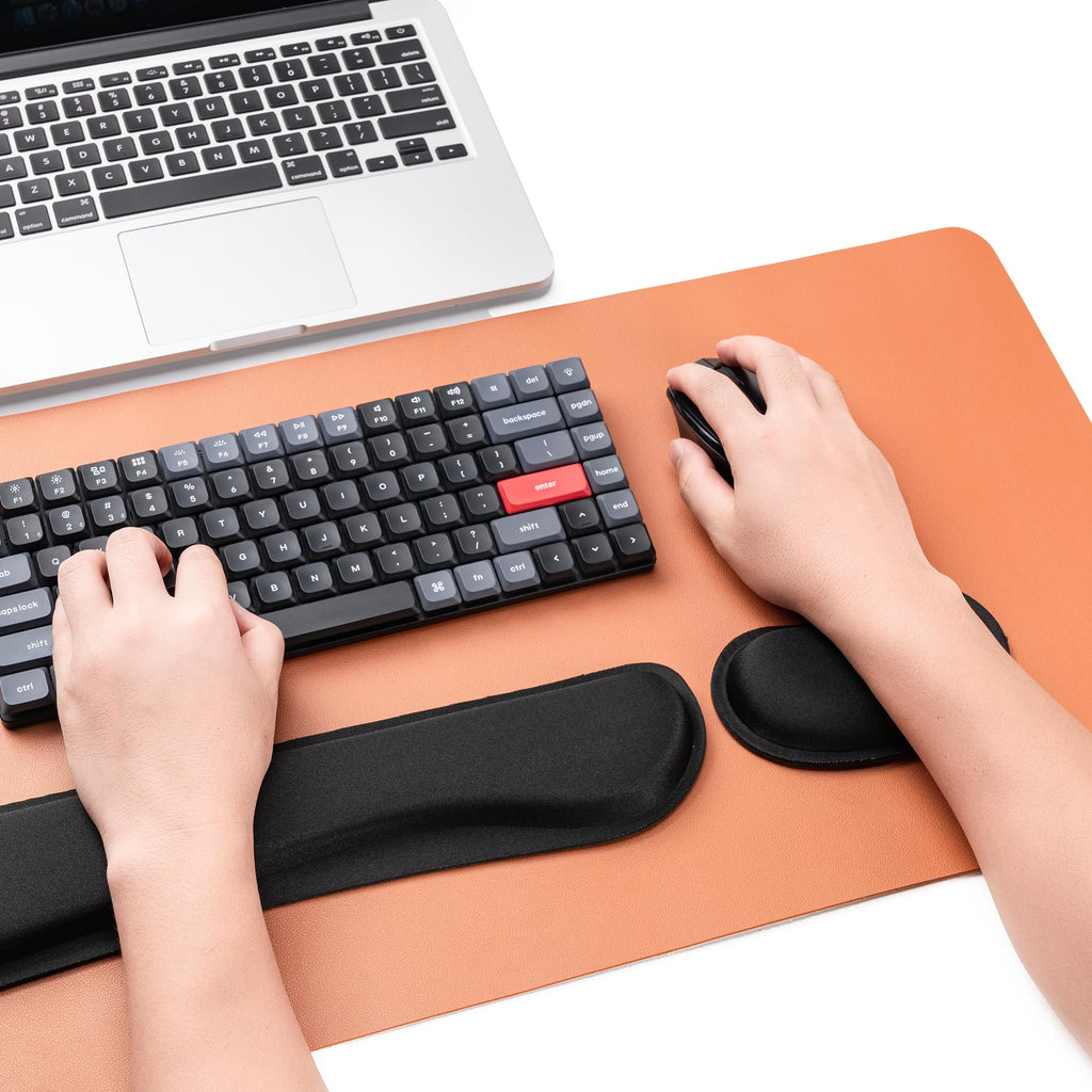 Hoewina Keyboard Wrist Rest,Ergonomic Wrist Rest,Superfine Fabric and Gel Memory Foam Wrist Pad for Computer Keyboard for Easy Typing & Pain Relief, Suitable for Office, Family, Outdoor, Bean Green