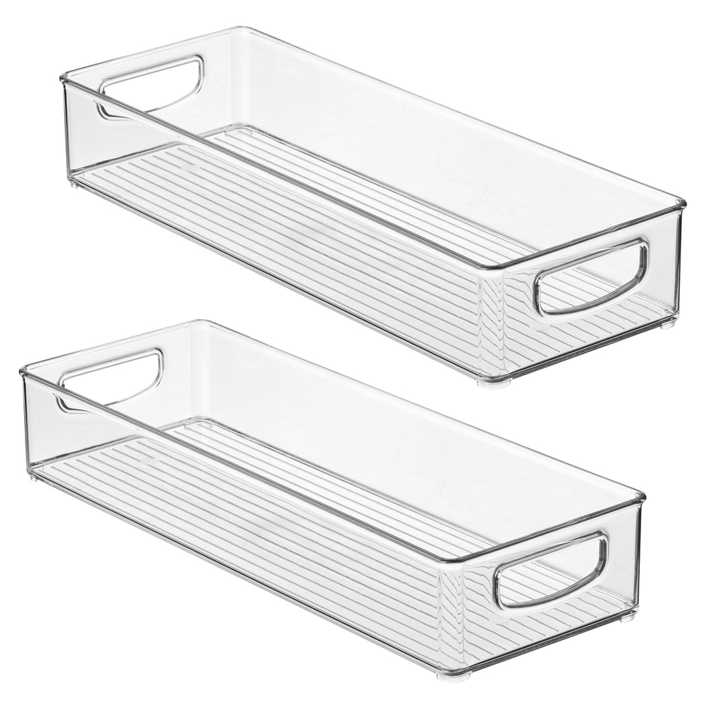 iDesign Slim Extra Long Clear Storage Bin | Narrow, Stackable, Kitchen or Pantry Organizer
