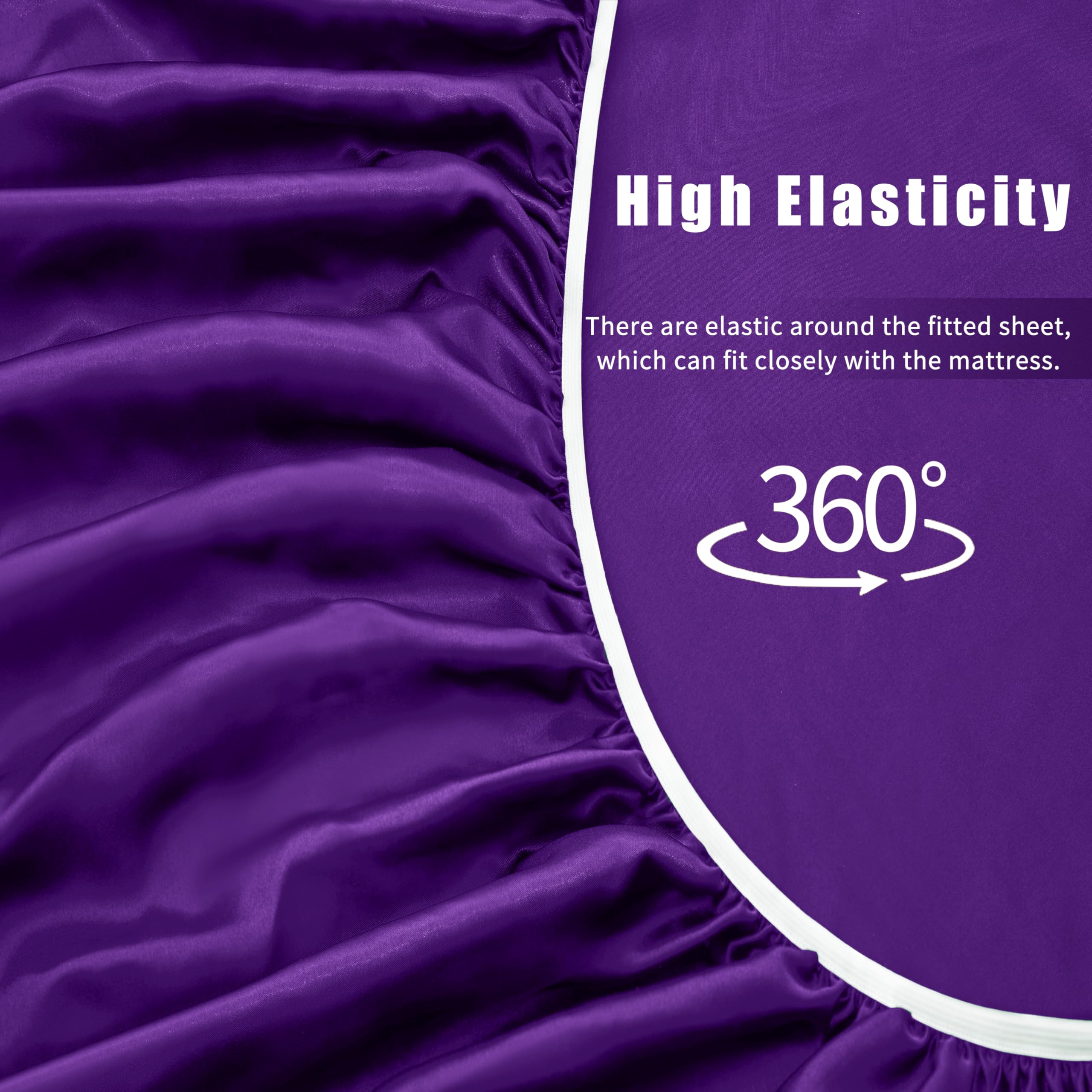 VACVELT 3pcs Beige Satin Sheets Twin Size Bed Set, 15 Inch Deep Pocket Silky Satin Sheet Set, Soft Satin Bedding Set Cooling & Luxury Bed Sheets, 1 Fitted Sheet + 1 Flat Sheet + 1 Pillowcase