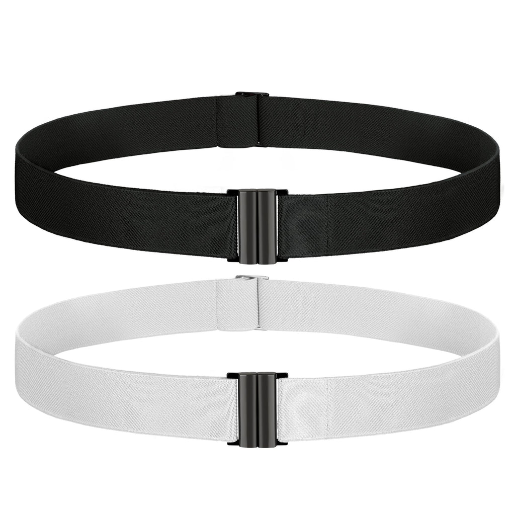 TOURZOO No Show Invisible Belt for Women/Men Elastic Web Strap Waist Stretch Belt with Flat Buckle for Jeans Pants Dresses