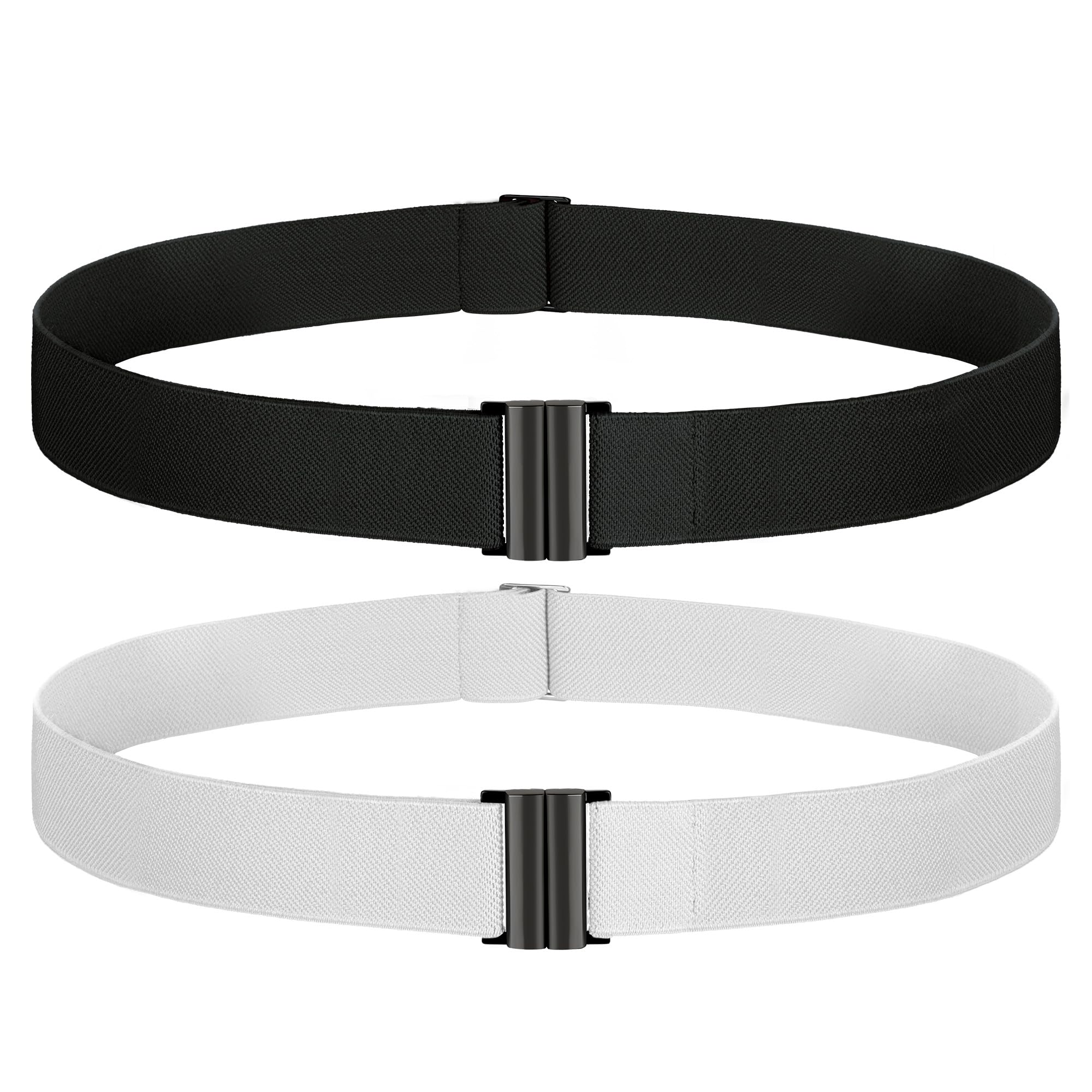 TOURZOO No Show Invisible Belt for Women/Men Elastic Web Strap Waist Stretch Belt with Flat Buckle for Jeans Pants Dresses