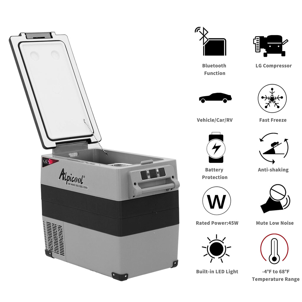 Alpicool NCF35 Portable Fridge Freezer,12 Volt Car Refrigerator, 32 Quart (30.6 Liter) Fast Cooling 12V Car Fridge -4℉~68℉,for Outdoor, Camping, RV, Truck