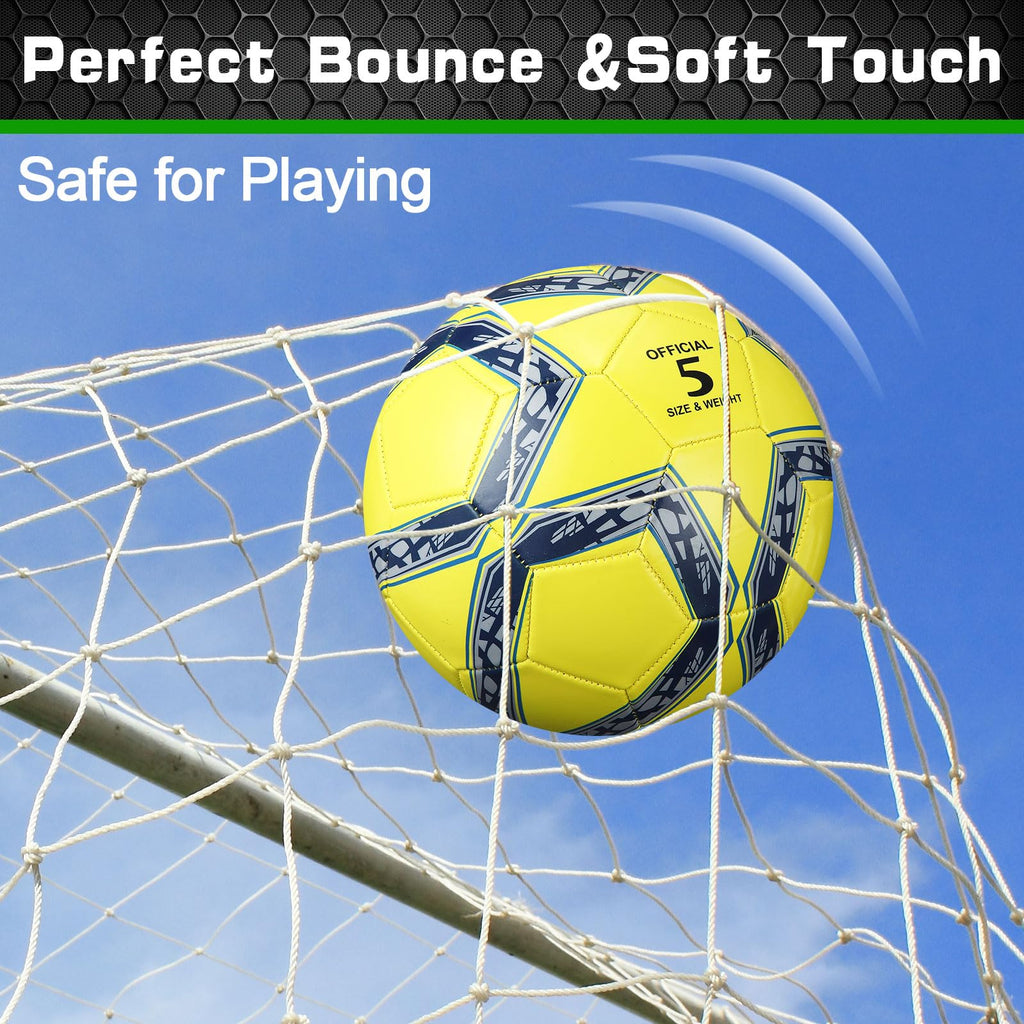 Lunmon 12 Pcs Bulk Soccer Balls with 2 Pump Official Size Deflated Ball Football for Indoor Outdoor Game Sports Training Adult Players Soccer Birthday Gift Global