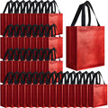Eccliy 80 Pcs Reusable Gift Bags Set Glossy Grocery Gift Tote Bag with Hadnle for Wedding, Father's Day, Graduation, Summer Event (10 x 8 x 4.7 Inch,Black)