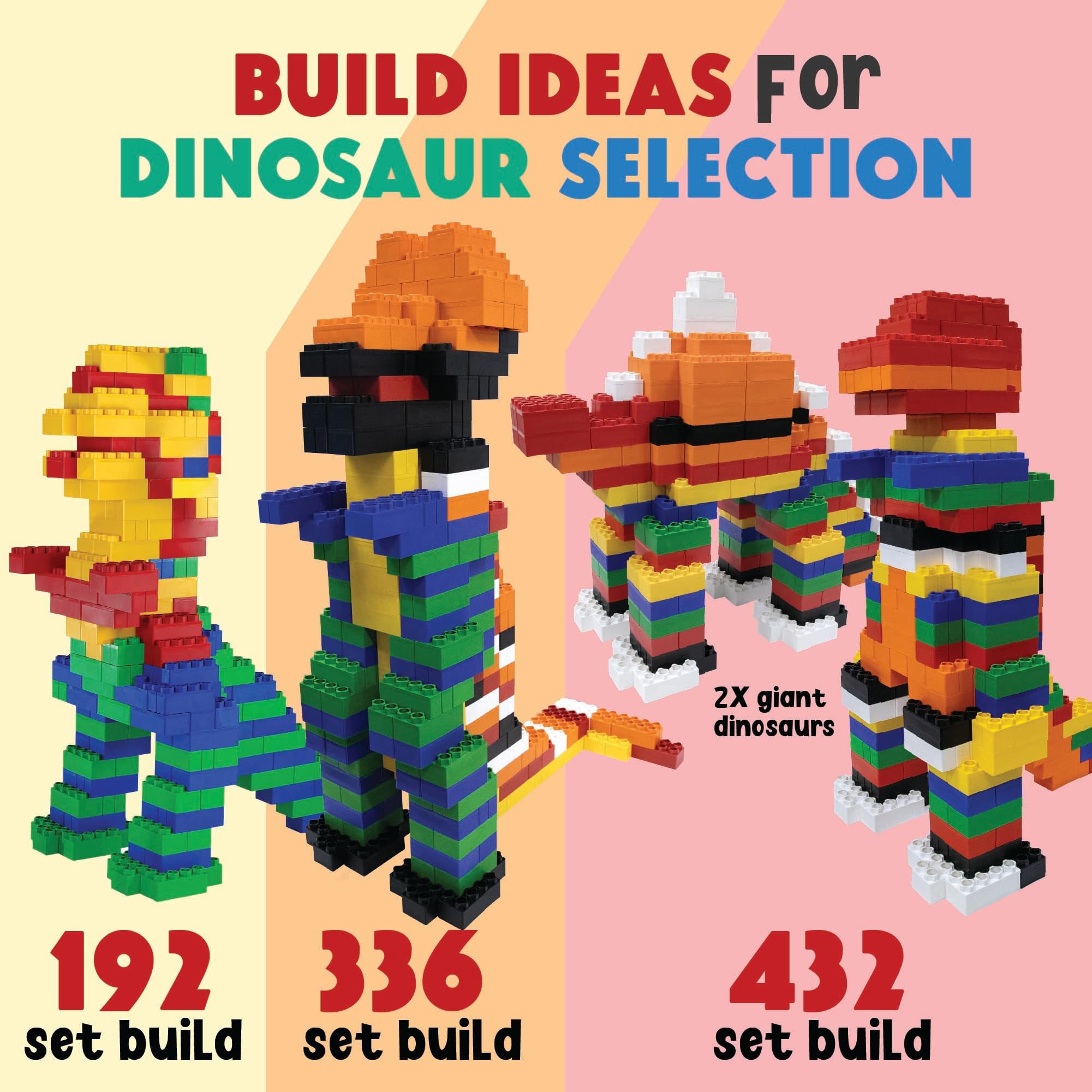 BiggoBlocks Large Building Blocks for Kids Ages 3-8 – 288 Piece Mega Set – Indoor & Outdoor STEM Toy for Boys & Girls