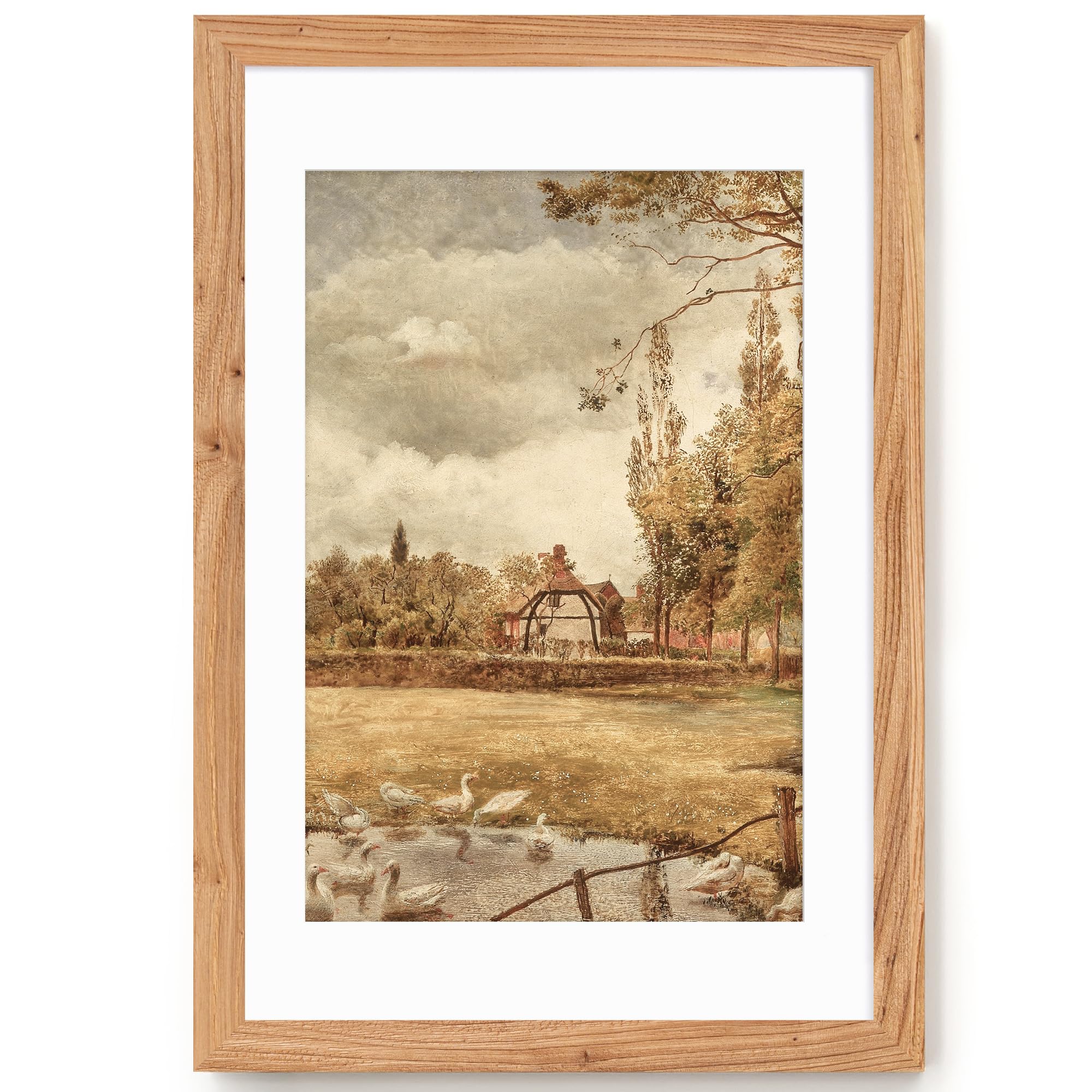 Fun Memories 5x7 Picture Frame with Mat for 4x6 Photo, Solid Elm Wood & Tempered Glass, Rustic Wall & Tabletop Display Frame, Grey, 1 Pack