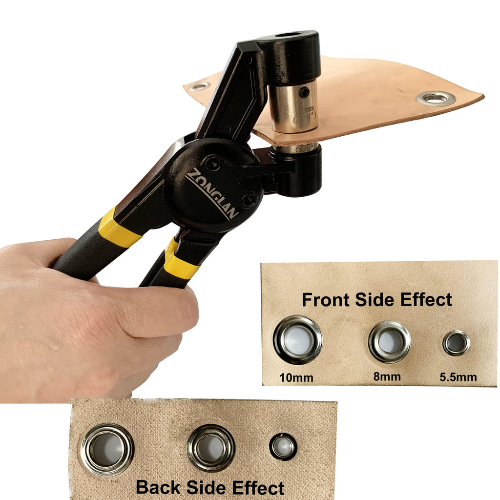 Heavy Duty Grommet Tool Kit with 1/2 Inch Die and 300 Sets of 12MM Grommets,Handheld Manual Eyelet Tool Rivet Press Punch Pliers for Leather Canvas Fabric