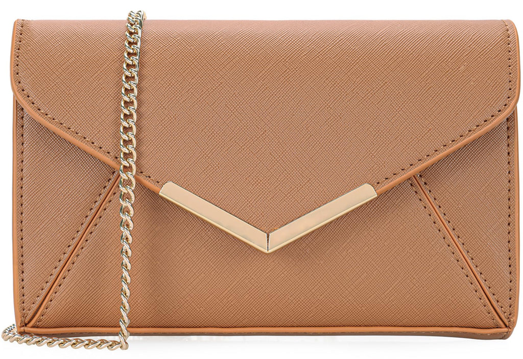 DEXMAY Women Envelope Clutch Faux Saffiano Leather Evening Handbag Foldover Clutch Bag Formal Dressy Purse