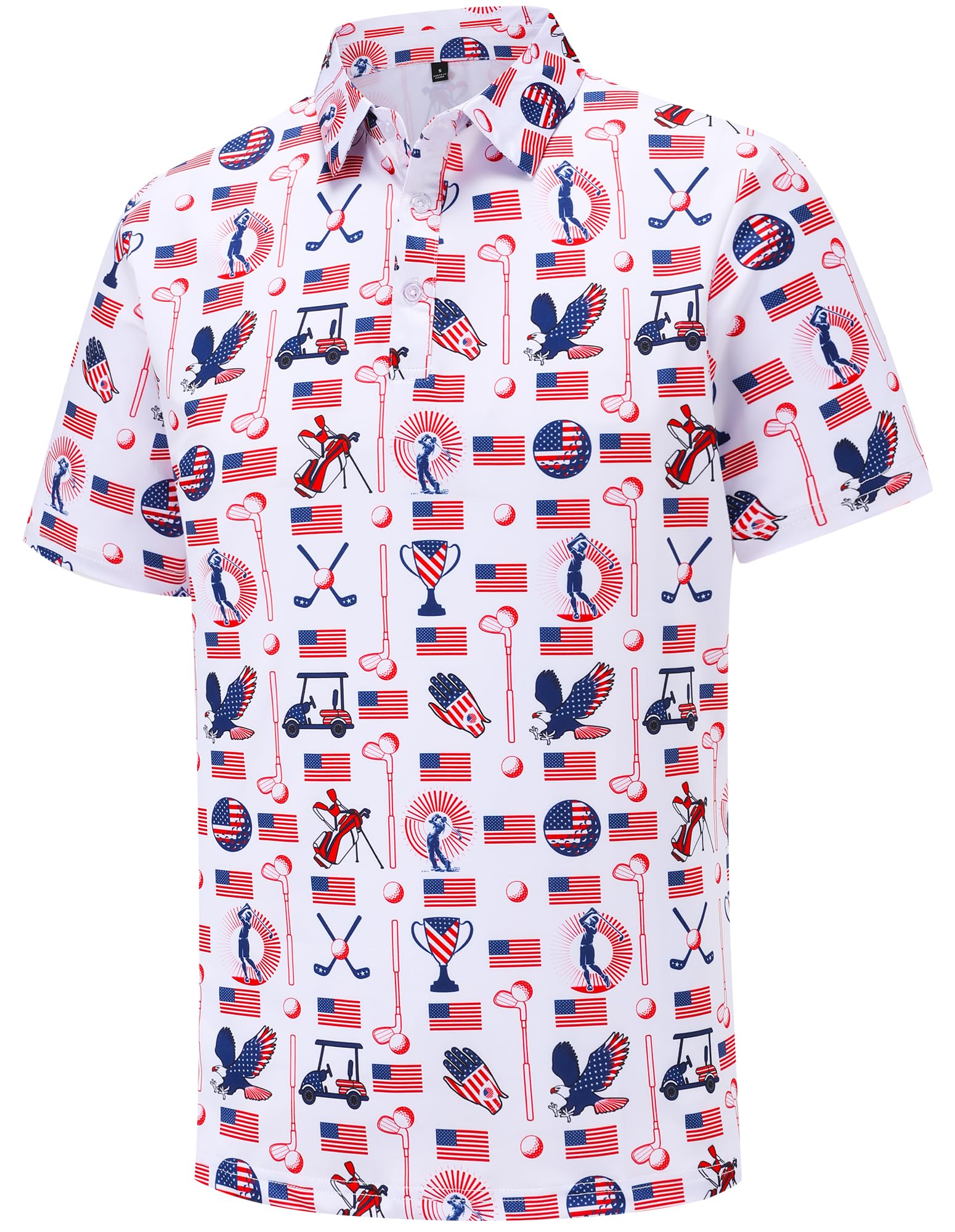 Men's Golf Polo Shirts Funny Golf Shirts for Men Performance Moisture Wicking Quick Dry Athletic Short Sleeve Shirts