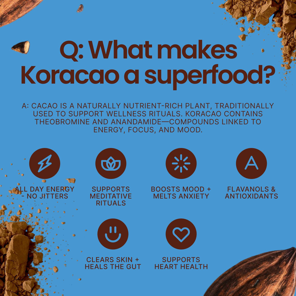 KORACAO Sustainably Harvested Cacao | Ideal Superfood for Everyday Bliss | Ceremonial Grade Cacao | Enhance Your Spiritual Journey with Ancient Superfood Delight - 1 Pound