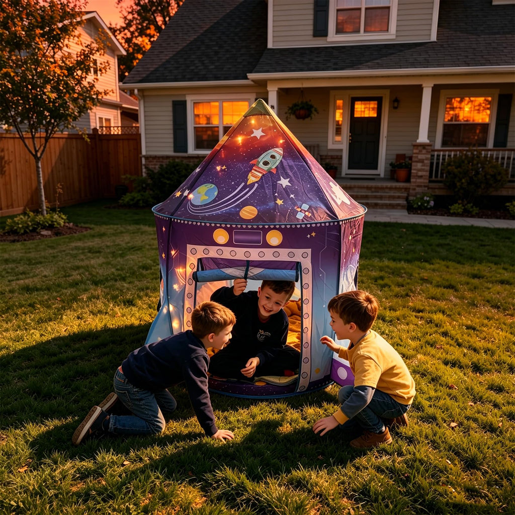 WillingHeart Play Tent for Kids Pretend Playhouse Indoor Outdoor Games Party Children Pop Up Foldable Tent Birthday Toy for Boys Girls Toddler Baby Playroom Gift, Wild Dinosaur Themed