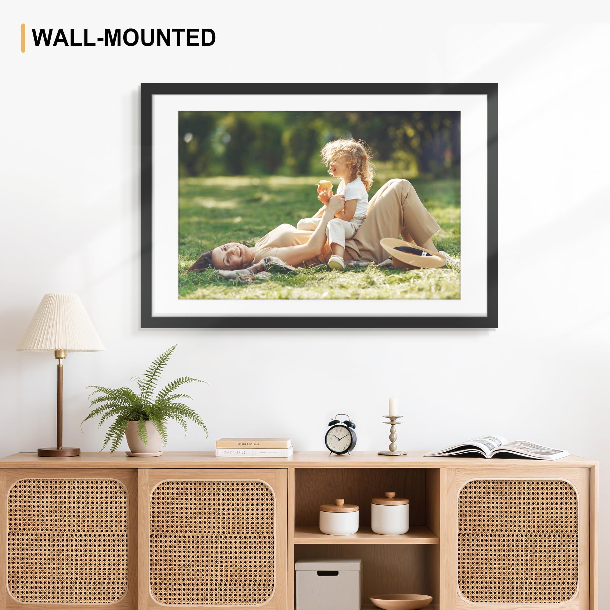 Picrit 24x34 Black Poster Frame 7 Pack, Display Pictures 20x30 Picture with Mat or 24 x 34 without Mat for Horizontal or Vertical Wall Mounting, Wall Gallery Photo Frames