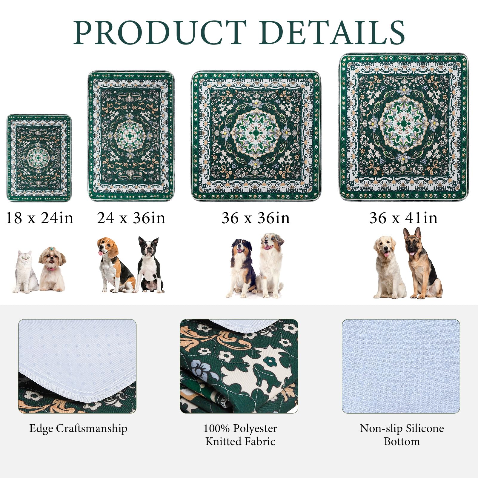 Homimp Washable Pee Pads for Dogs, 2 Pack Reusable Puppy Pads Waterproof, Absorbent and Leakproof Dog Pee Pads, Non Slip Puppy Training Pads, Pet Mat for Floor,Crate,Couch,Whelping,Beige 36"x36"