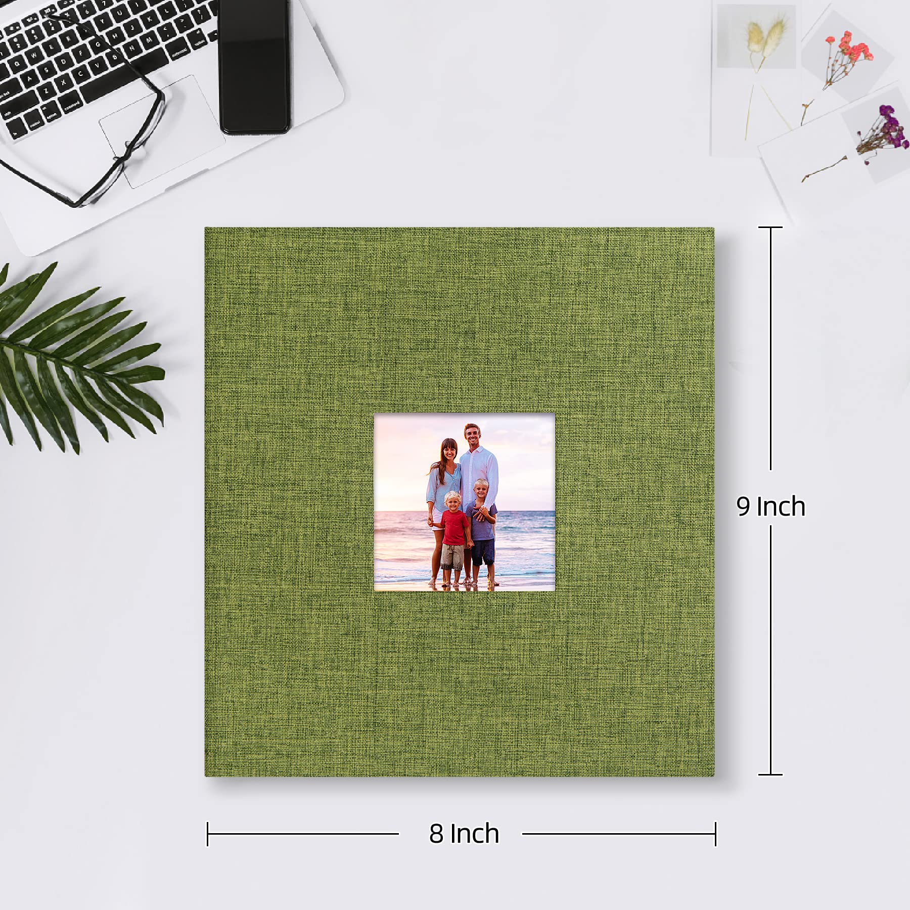 Mublalbum Small Photo Album 4x6 100 Photos Linen Cover Picture Book with Horizontal Pockets for Wedding Family Anniversary and Baby (Beige)