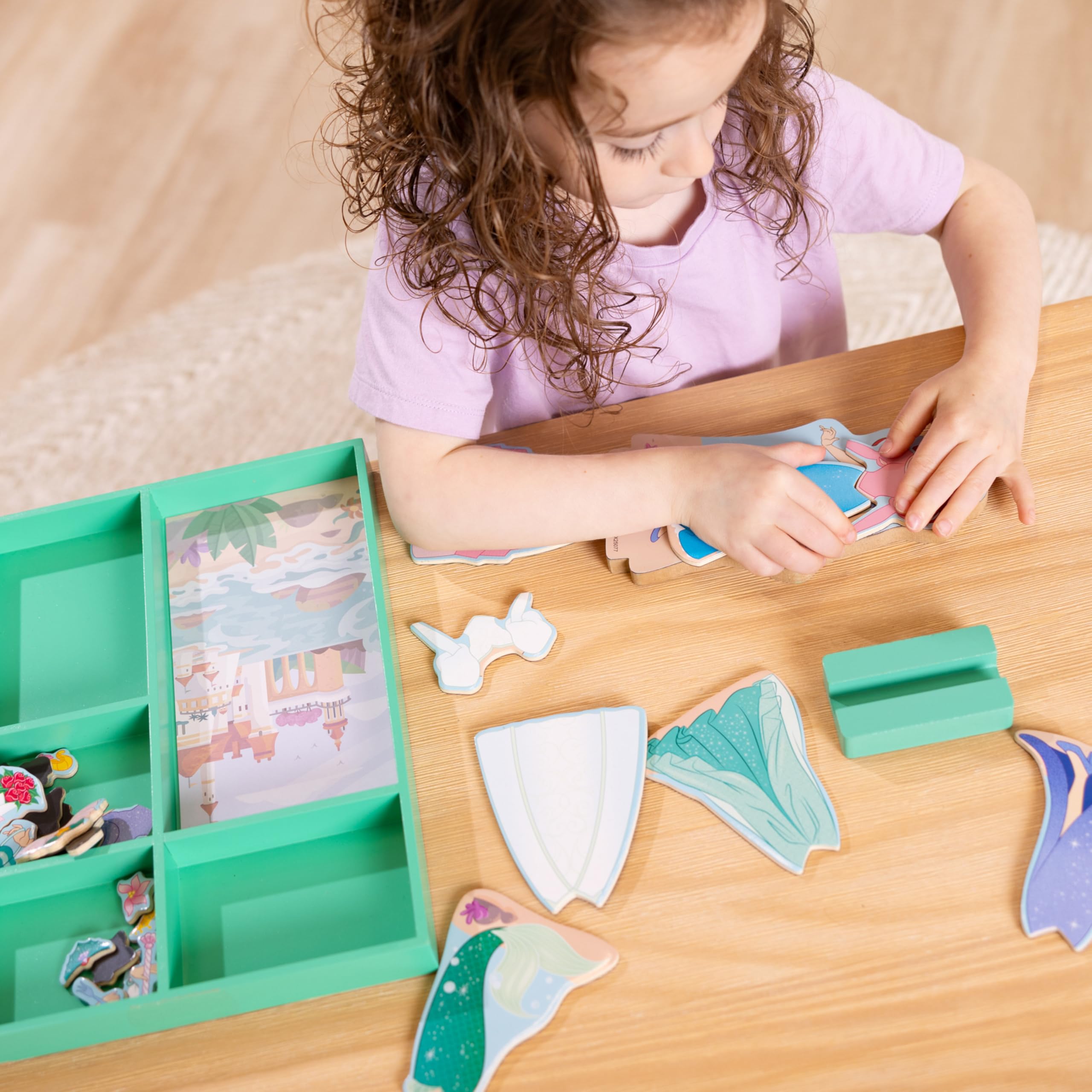 Melissa & Doug Disney Princess Ariel Magnetic Dress-Up Wooden Doll Pretend Play Set (30+ Pieces)