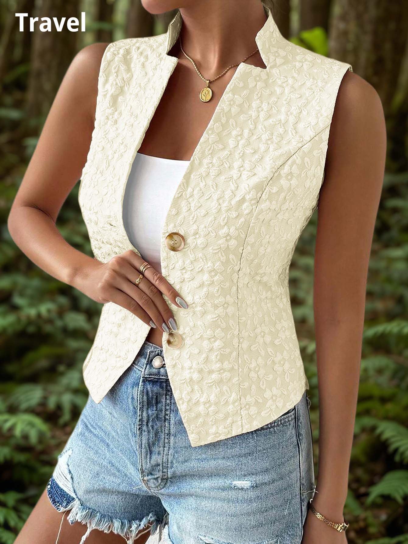 Mina Self Women's 2026 Summer Lightweight Knit Vest Top - Breathable Stretchy Floral Trendy Casual Work Office Slim Waistcoat