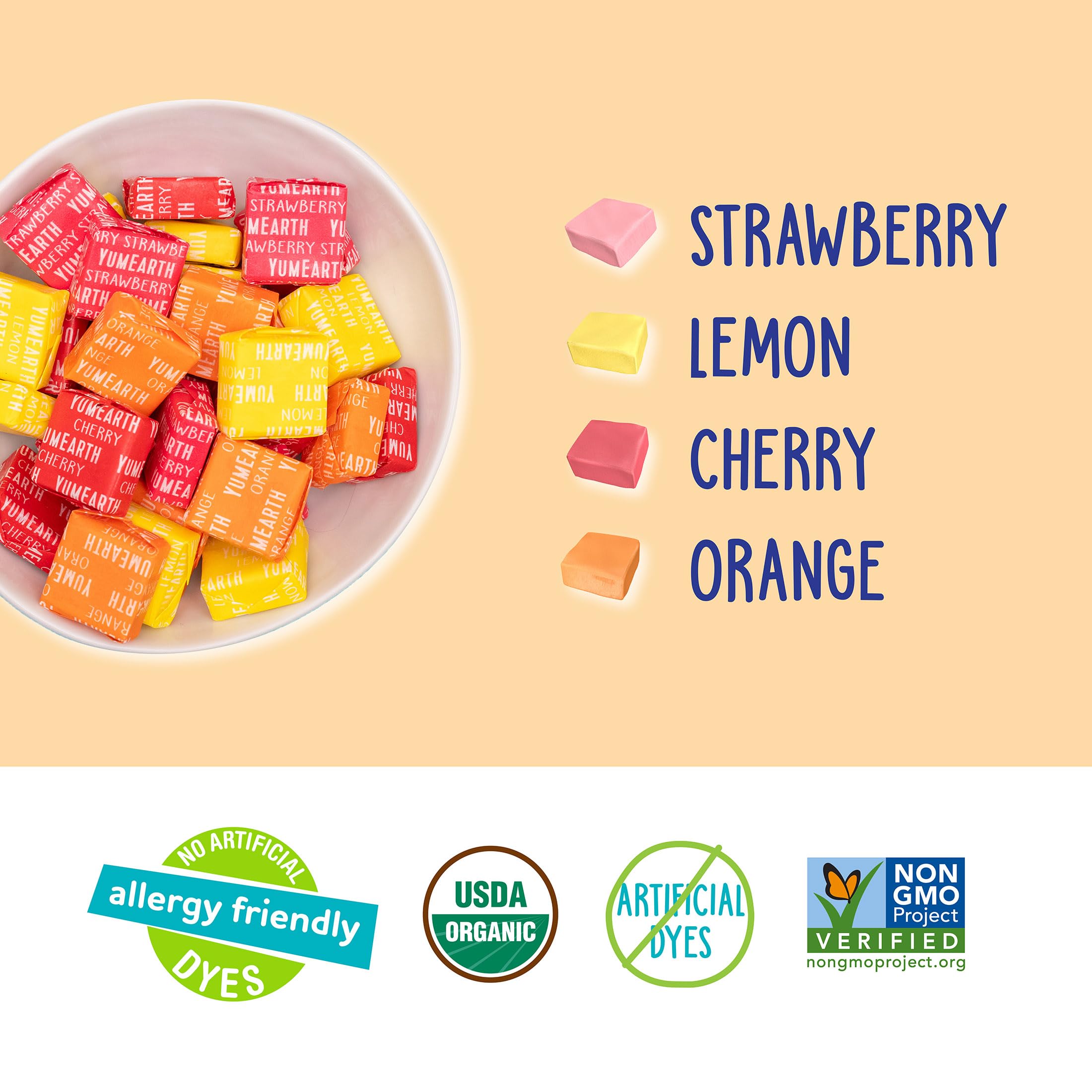 YumEarth Organic Chewys Fruity Reds, 5oz Non GMO, Gluten Free, Vegan, Dye Free Candy - Allergen Friendly
