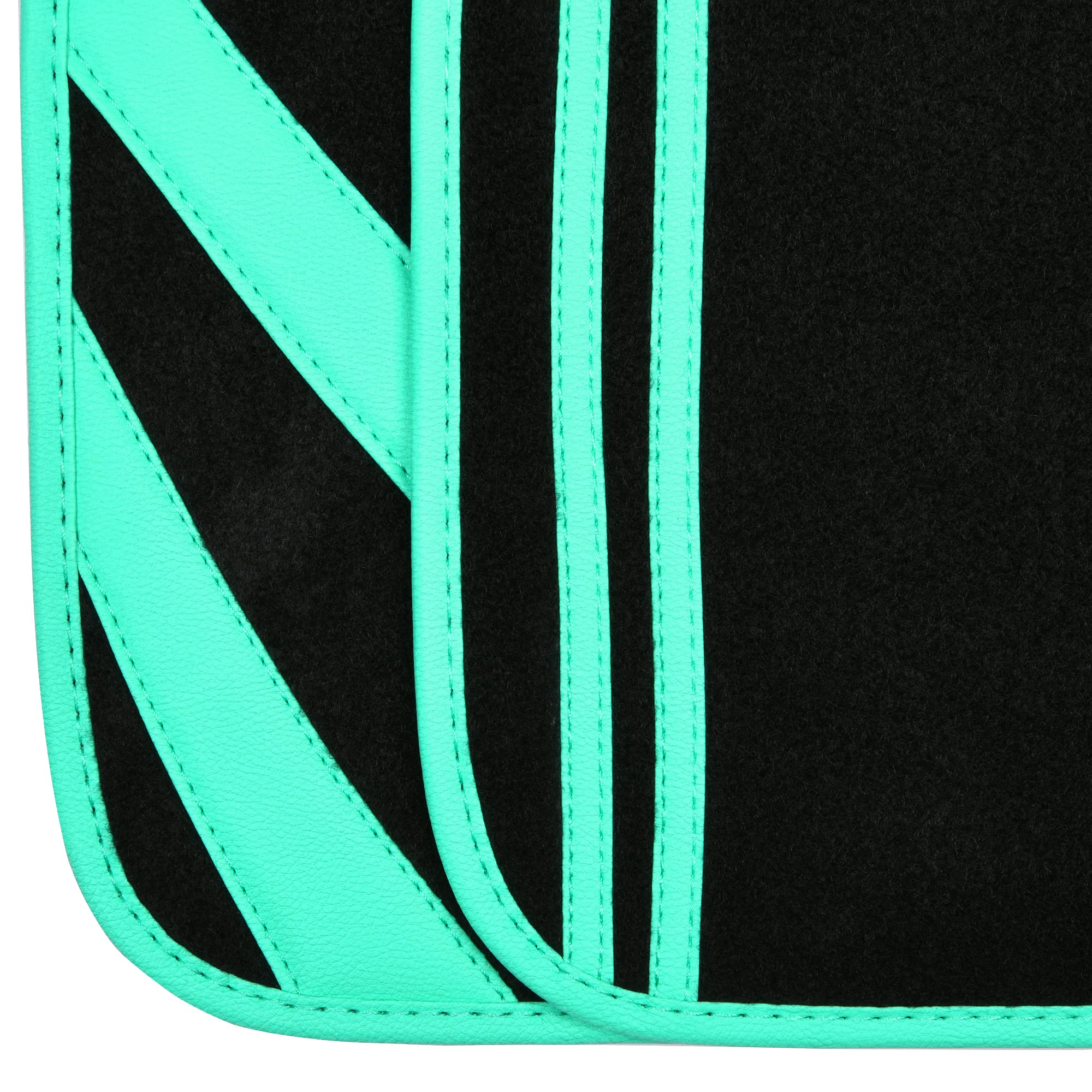 CAR PASS Car Seat Covers Full Set for Women Girls with Waterproof Car Floor Mats,Anti-Slip Leather Steering Wheel Cover,Universal Fit for SUVs,Vans,Trucks,Sedans,Cars (Combo Set,Black & Pink)