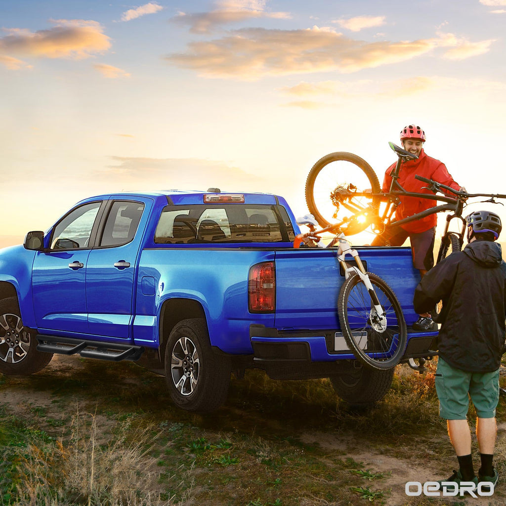 OEDRO Running Boards: Compatible with Chevy Colorado/GMC Canyon 2015-2026 Crew Cab, Side Steps Two-Stairs Bed Access Nerf Bar Rails