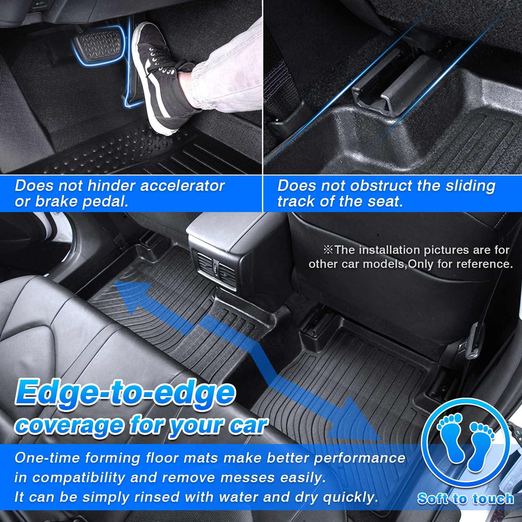 Cartist Floor Mats Compatible with Kia EV6 2022 2023 2024 2025 2026 Accessories All Weather Floor Liner Front & Rear 2 Rows Car Carpet Protection TPE Odorless