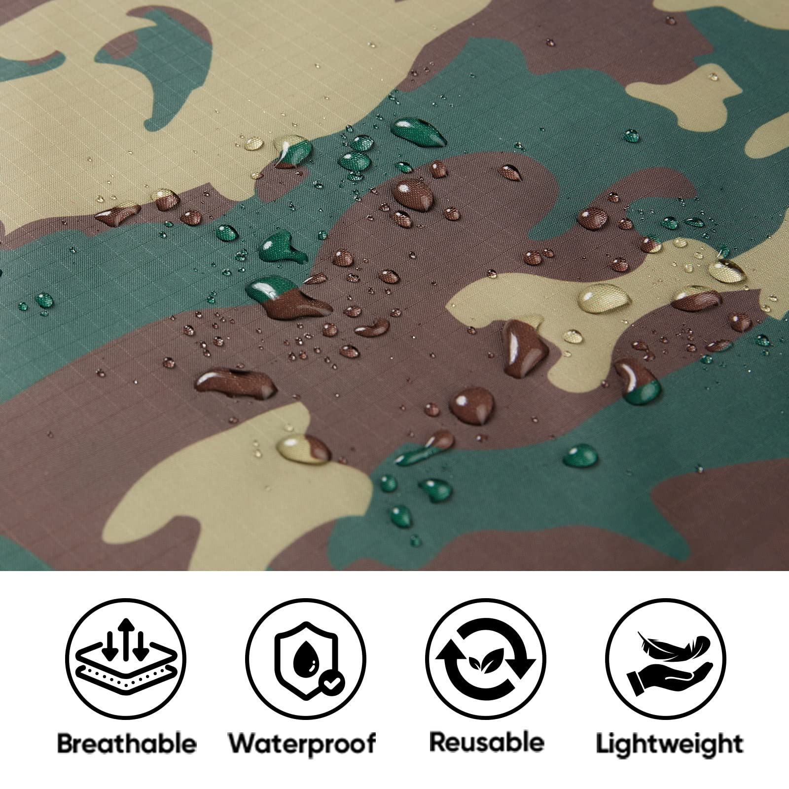 PTEROMY 3-in-1 Hooded Rain Poncho for Adult with Pocket, Waterproof Lightweight Unisex Raincoat for Hiking Camping Emergency